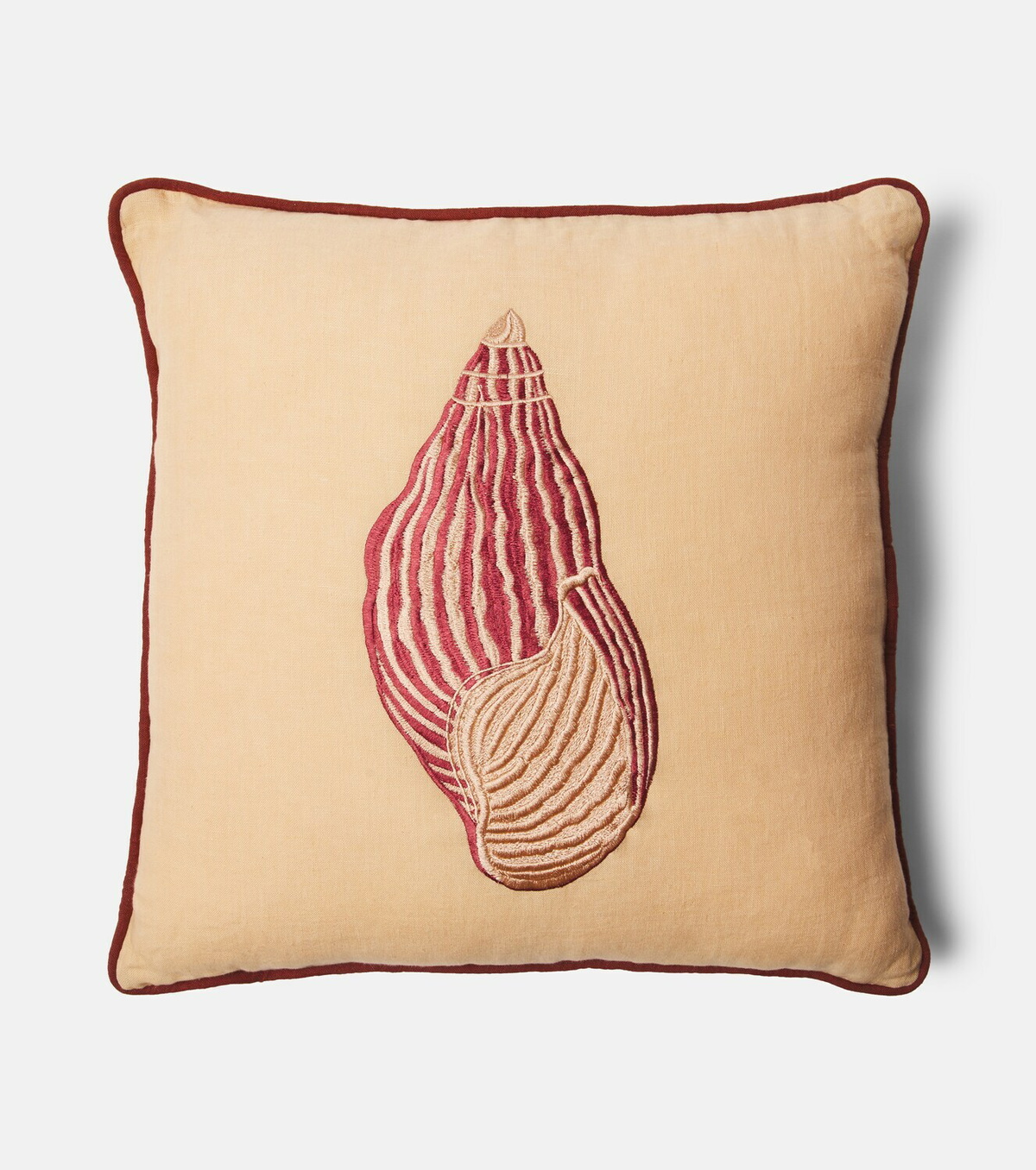 Les-Ottomans Embroidered cotton velvet cushion