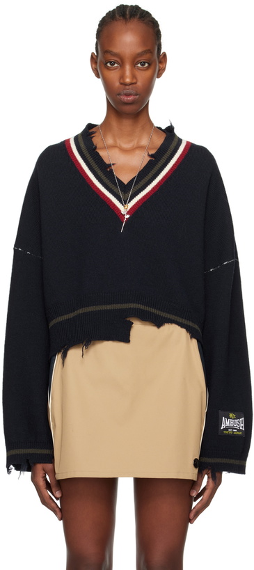 Photo: AMBUSH Navy Dangled Sweater