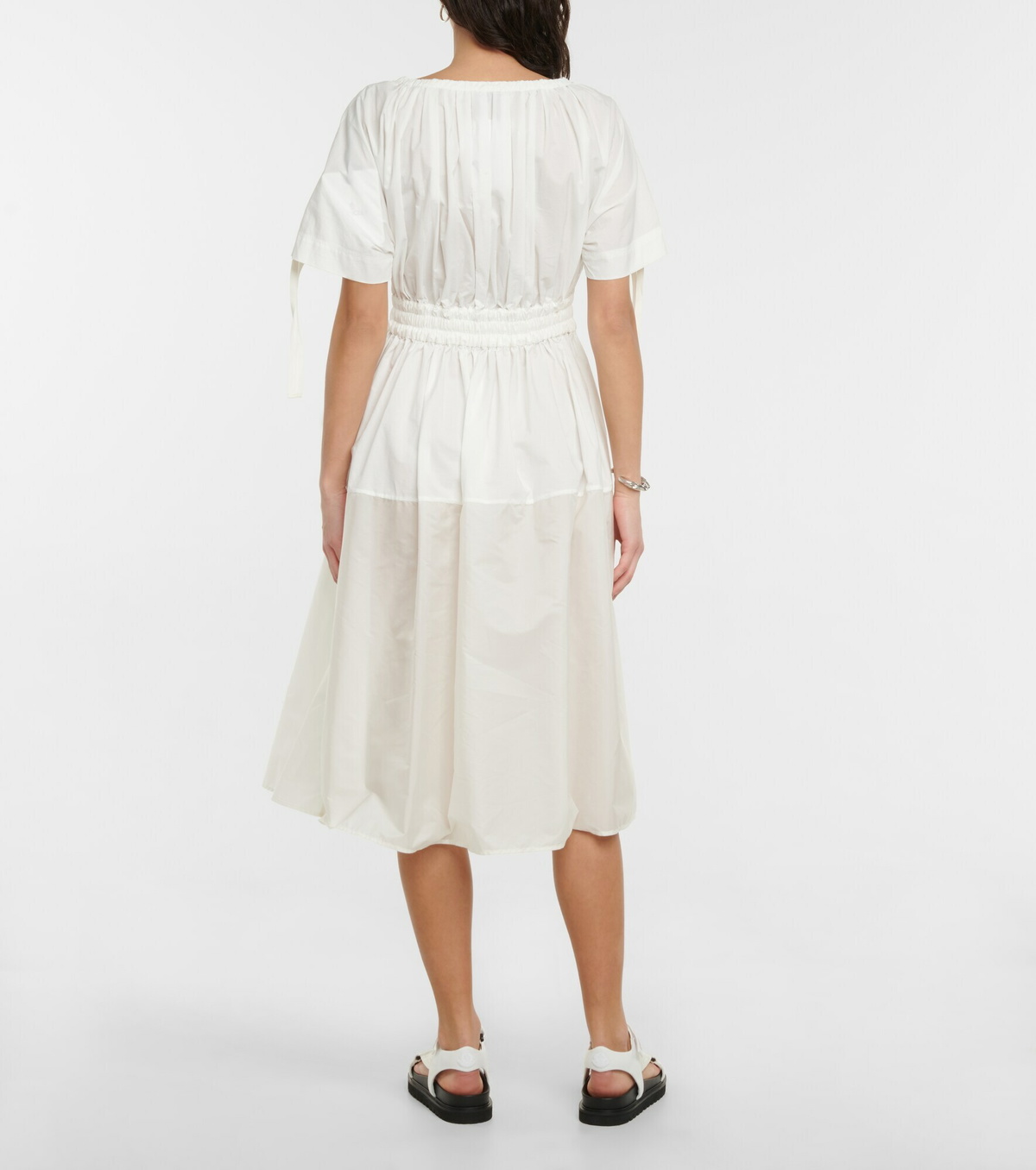 ワンピース MONCLER COTTON MIDI DRESS Cotton midi dress in black - Moncler | Mytheresa