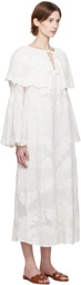 SEA NY White Vale Capelet Maxi Dress