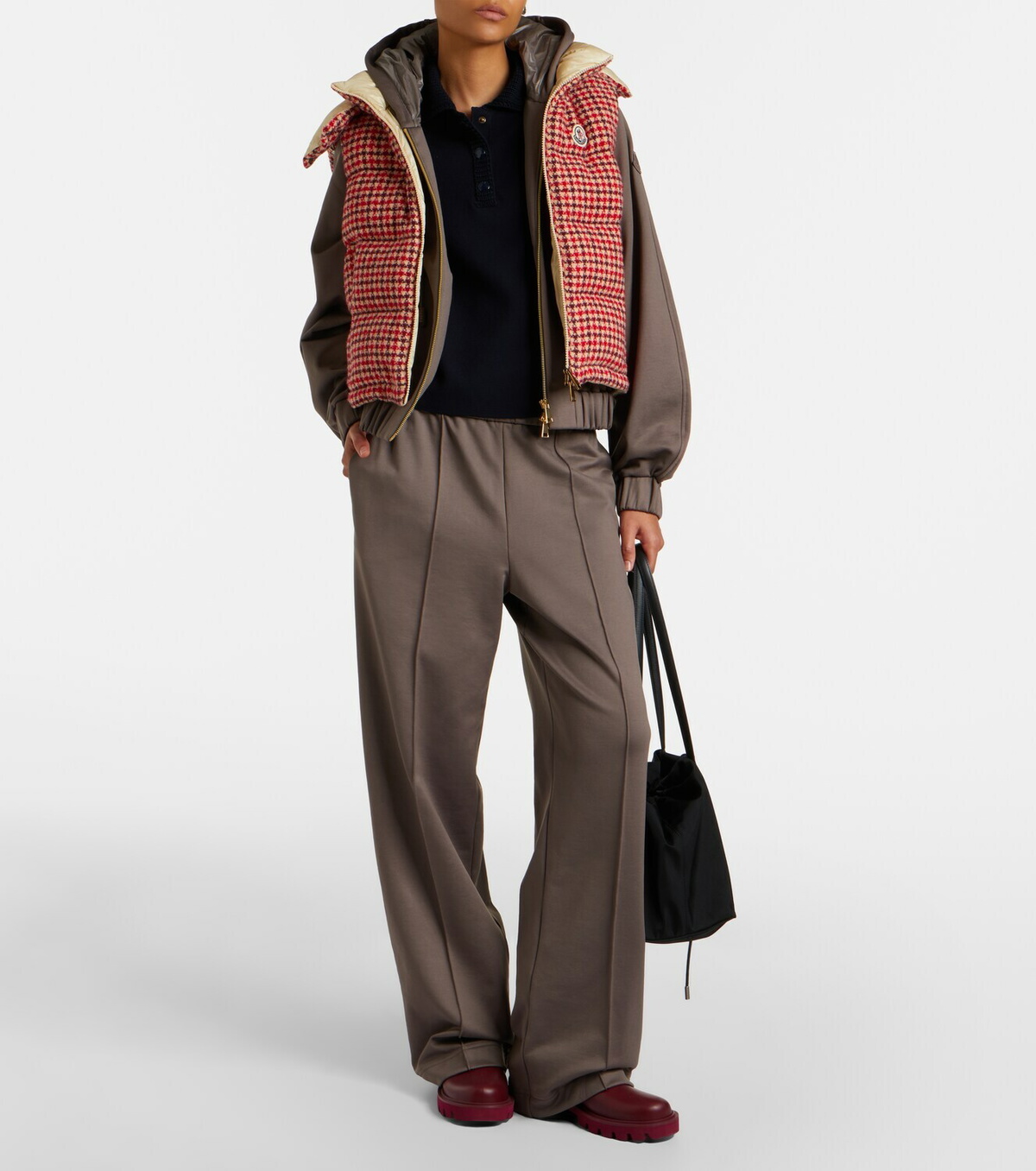 Moncler Niverolle checked wool-blend down vest