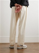 Danton - Straight-Leg Belted Cotton-Twill Trousers - Neutrals