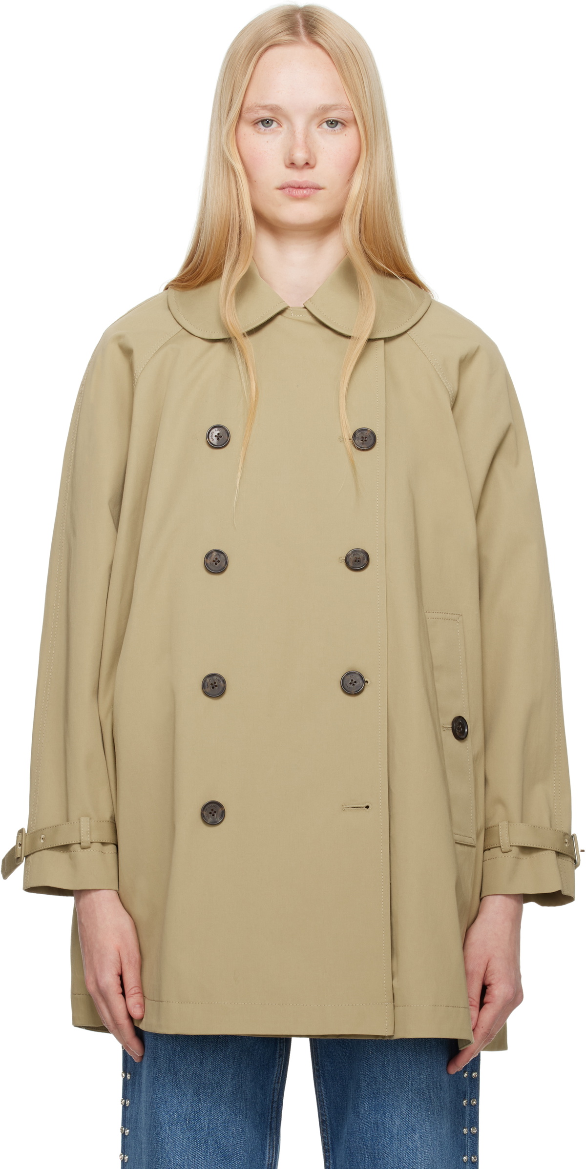 Sandy Liang Beige Huxley Trench Coat Sandy Liang
