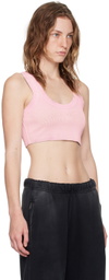 alexanderwang.t Pink Embossed Logo Tank Top