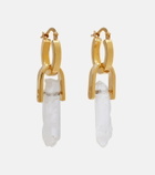 La DoubleJ Pillar gold-plated pendant earrings