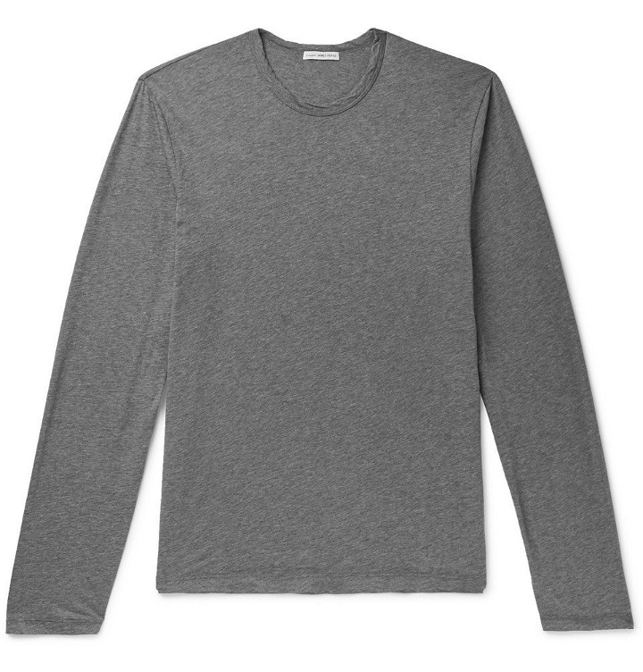 Photo: James Perse - Mélange Cotton and Cashmere-Blend Jersey T-Shirt - Gray