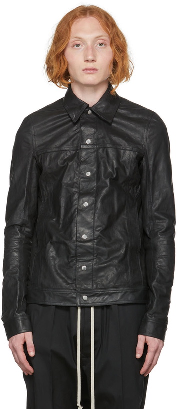 Photo: Rick Owens Black Leather Jacket