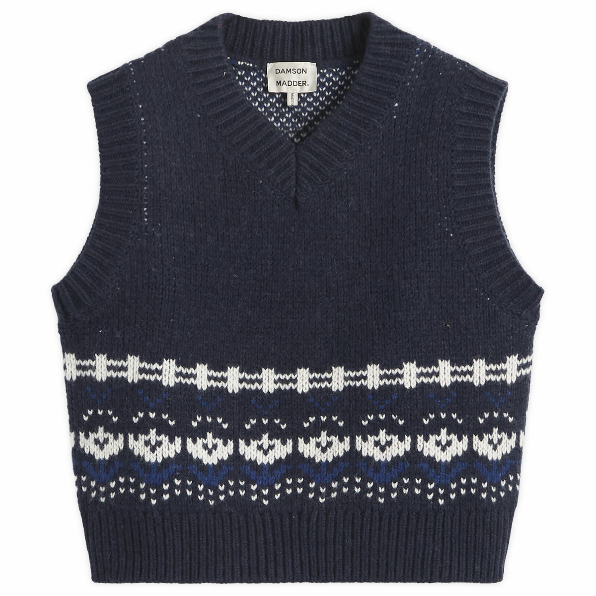 Damson Madder Women's Rhona House Knitted Vest in Navy