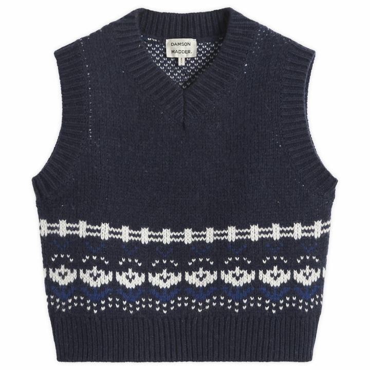 Photo: Damson Madder Women's Rhona House Knitted Vest in Navy