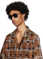 Burberry Black Icon Stripe Sunglasses