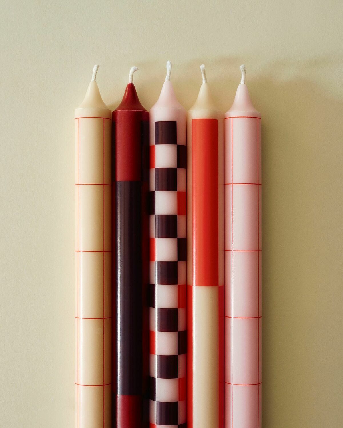 HAY Pattern Candle Set of 4 Red Mens Home deco/Lighting