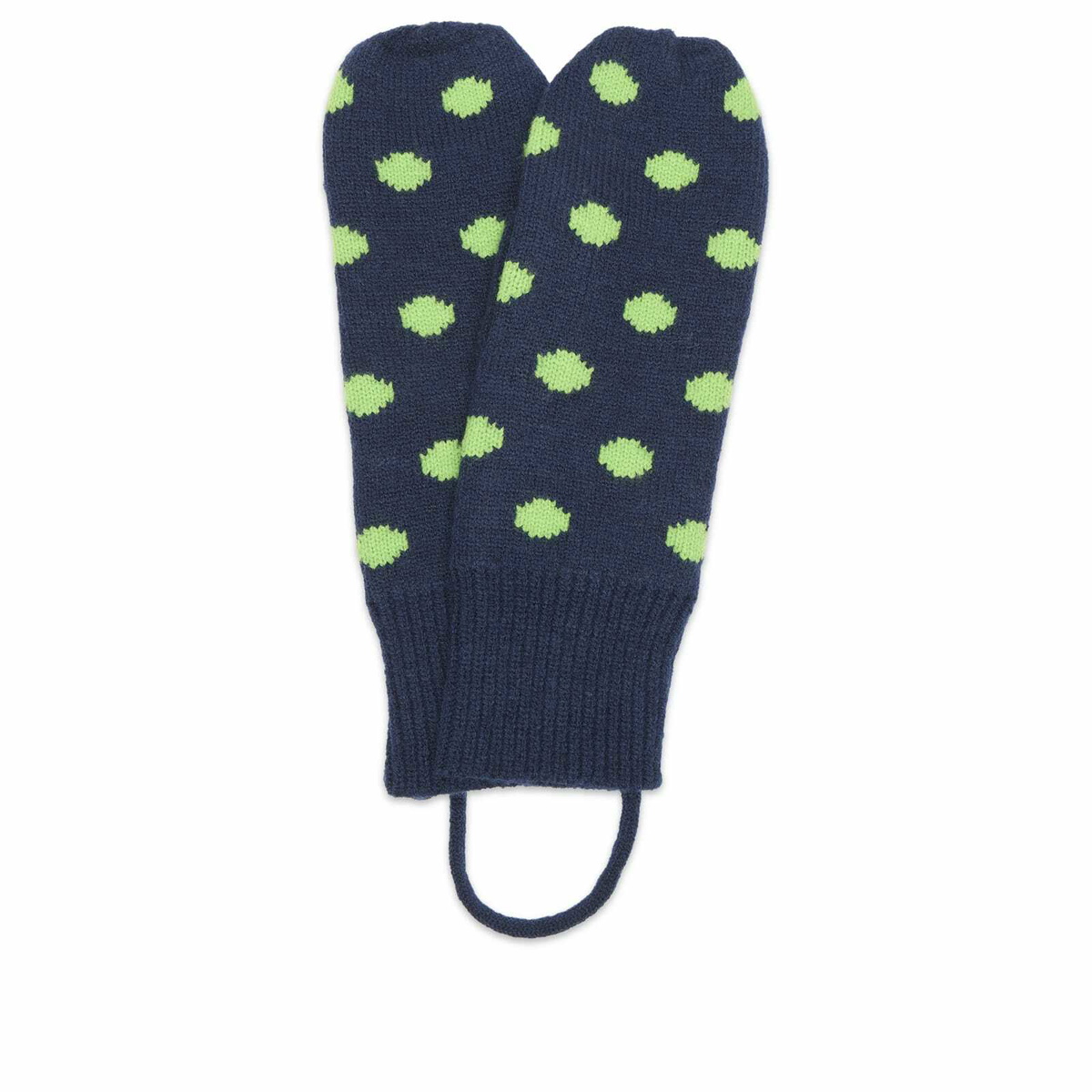 Damson Madder Women's Cable String Mittens in Charcoal/Lime 