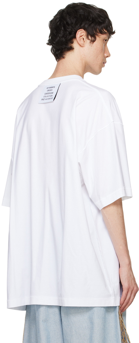 【関税込み】VETEMENTS ホワイト Inside Out Label Tシャツ VETEMENTS White Inside Out Label T-Shirt Vetements