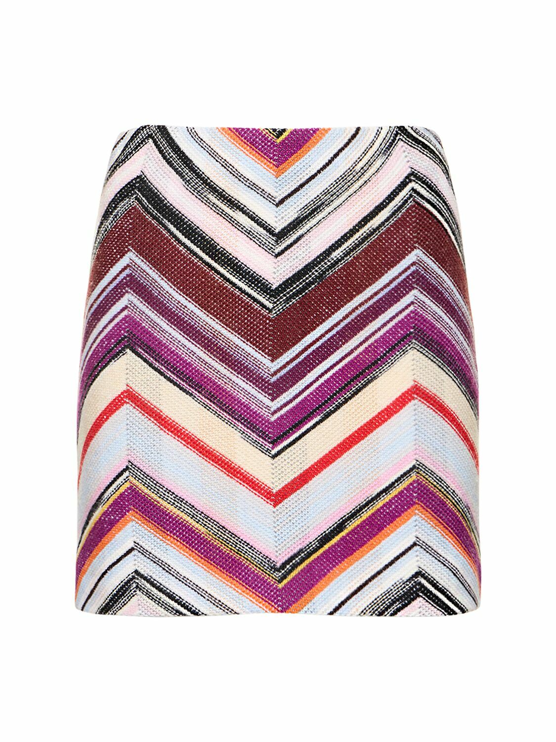 MISSONI - Chevron Wool Knit Mini Skirt Missoni