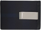 Burberry Navy Exaggerated Check Card Holder