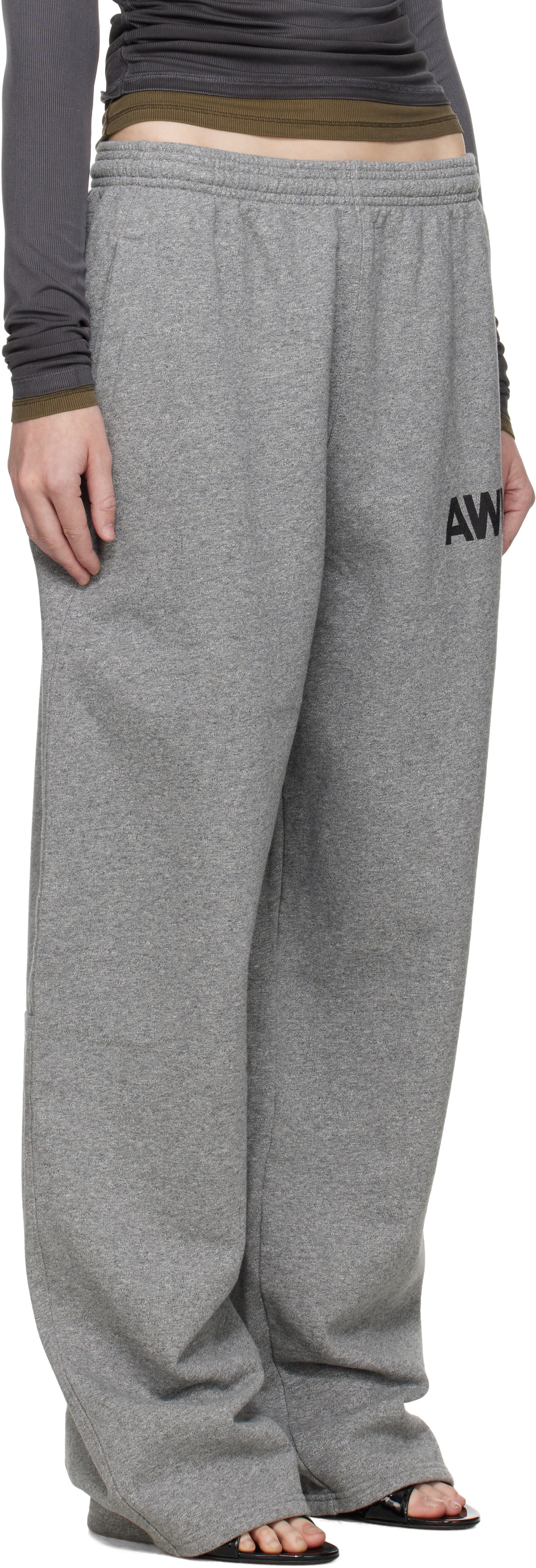 alexanderwang.t Gray Logo-Detailed Oversize Sweatpants