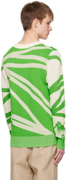 Feng Chen Wang Green & White Floral Cardigan