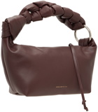 Dries Van Noten Burgundy Leather Braided Top Handle Bag