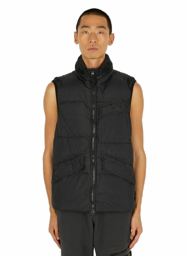 Photo: Compass Patch Down Sleeveless Jacket in Black