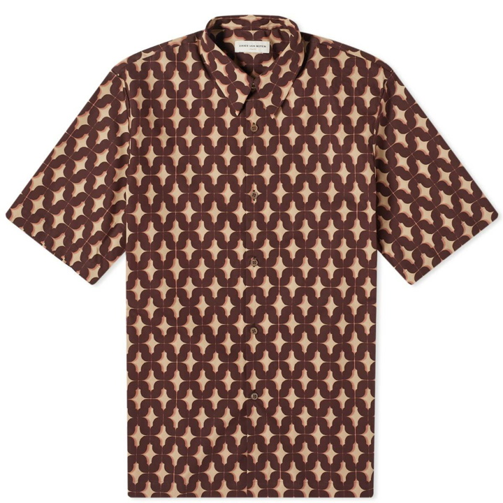 Photo: Dries Van Noten Men's Clasen Short Sleeve Poplin Shirt in Dark Brown