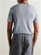 Officine Générale - Garment-Dyed TENCEL™ Lyocell and Linen-Blend T-Shirt - Blue
