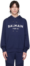 Balmain Navy Printed Hoodie