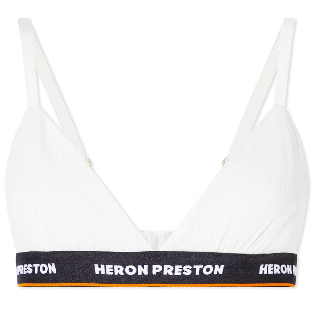 Photo: Heron Preston Women's Triangle Logo Bra in White