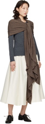 Cordera Taupe Merino Wool Shawl Scarf