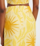 Cala de la Cruz Fabiana printed linen midi skirt