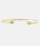 Elhanati - Evie 18kt gold bracelet with diamonds and emeralds