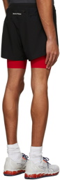 District Vision Black & Red Aaron Layered Shorts