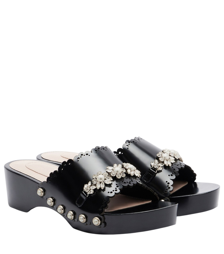 Photo: Simone Rocha Embellished leather clogs