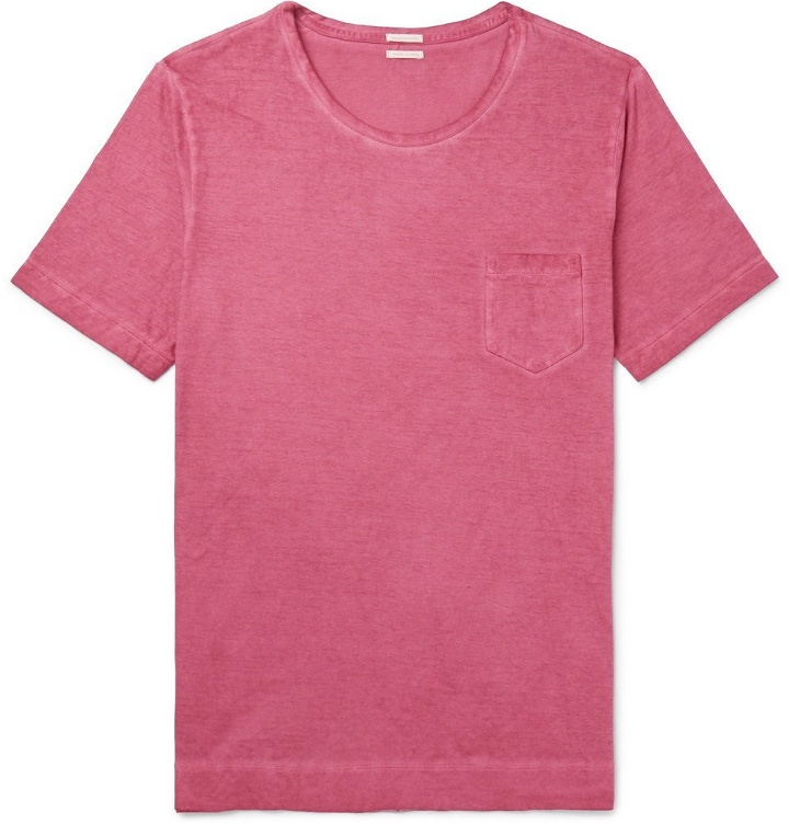 Photo: Massimo Alba - Panarea Slim-Fit Garment-Dyed Cotton-Jersey T-Shirt - Men - Pink