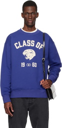 Valentino Blue Cotton Panther 'Class of 1960' Print Sweatshirt