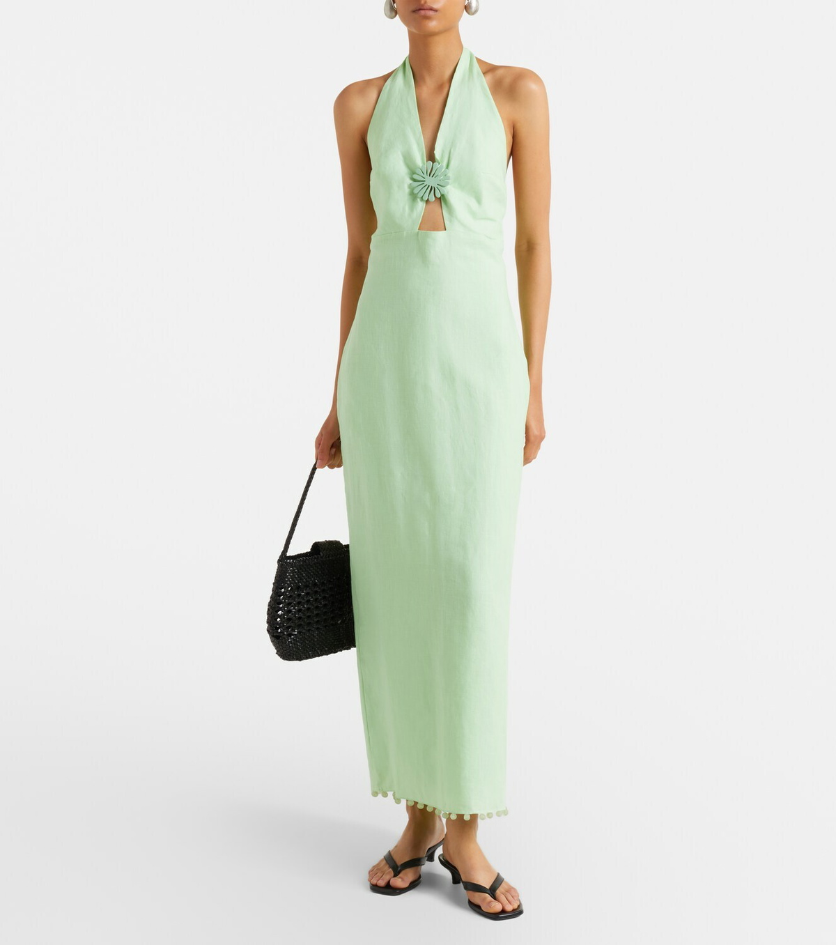 Cala de la Cruz Orly halterneck linen midi dress