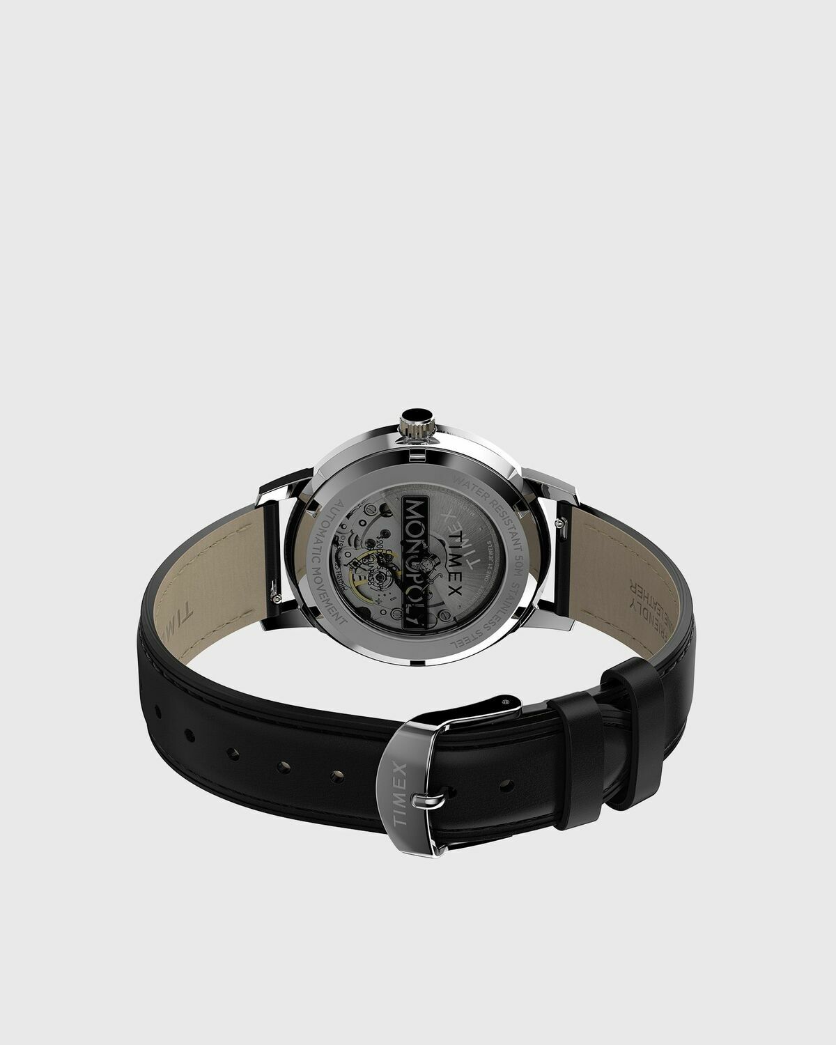 Timex X Monopoly Marlin 38Mm Sst Case Silver Dial Black Strap silver Mens Watch