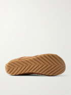 Bottega Veneta - Orbit Leather and Shell-Trimmed Suede Sneakers - Brown