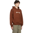 Helmut Lang Brown Ticket Logo Hoodie