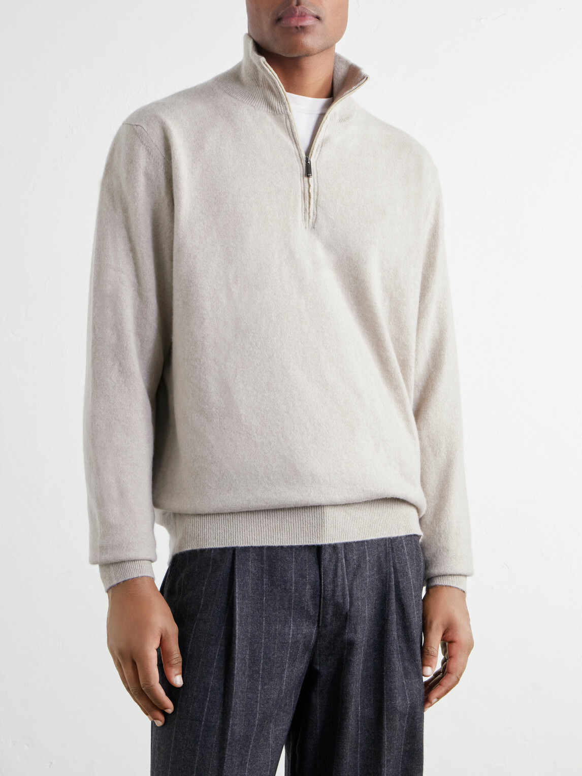 Massimo Alba - Liam Cashmere Half-Zip Sweater - Neutrals