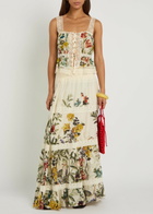 Alice + Olivia Annabeth Floral-print Cotton-blend top White