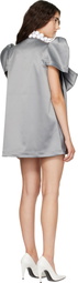 VAQUERA Gray Satin Bow Minidress