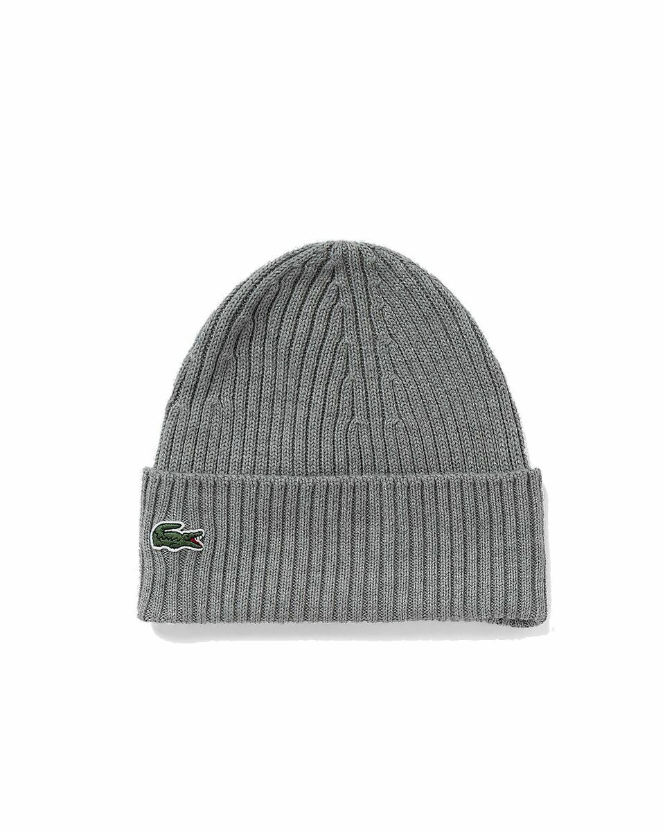 Photo: Lacoste Knitted Cap Grey - Mens - Beanies