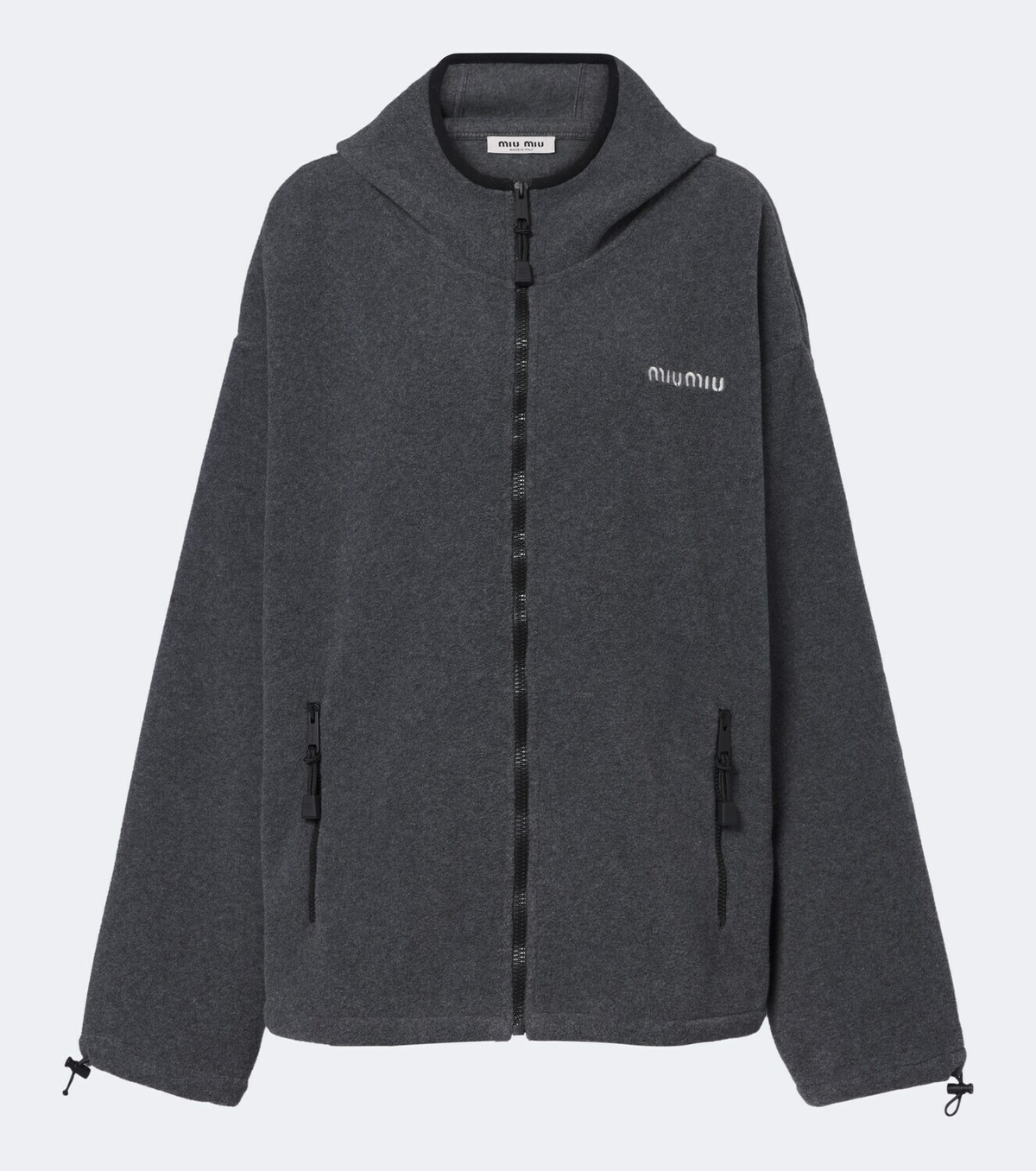 Miu Miu Hooded oversized fleece jacket