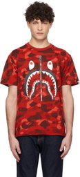 BAPE Red Color Camo Shark T-shirt