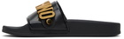 Moschino Black Lettering Logo Pool Slides
