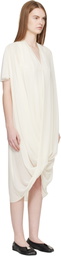 MM6 Maison Margiela Off-White Chiffon Midi Dress