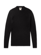 Bottega Veneta - Slim-Fit Ribbed Cotton-Blend Sweater - Black