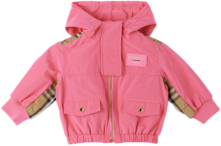 Photo: Burberry Baby Pink Vintage Check Panel Jacket