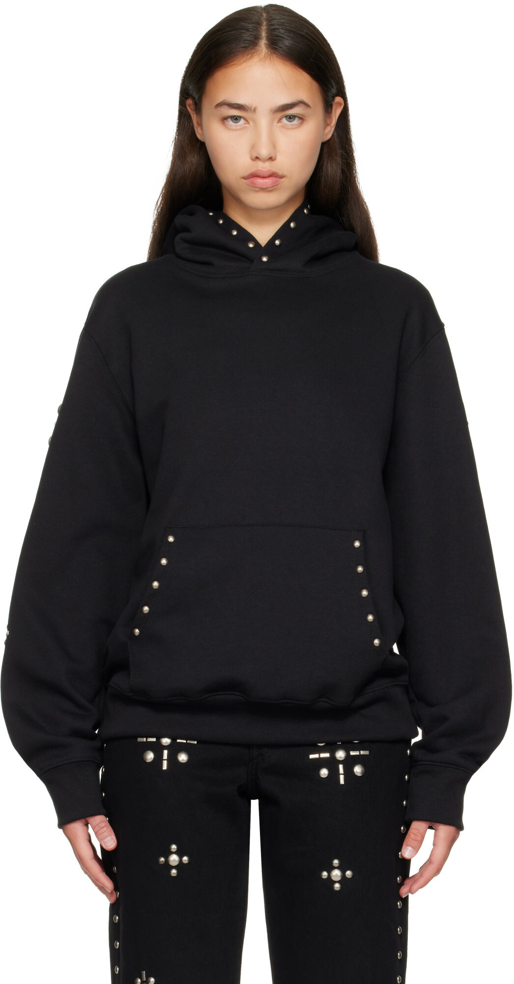 Anna Sui Black Studs Hoodie