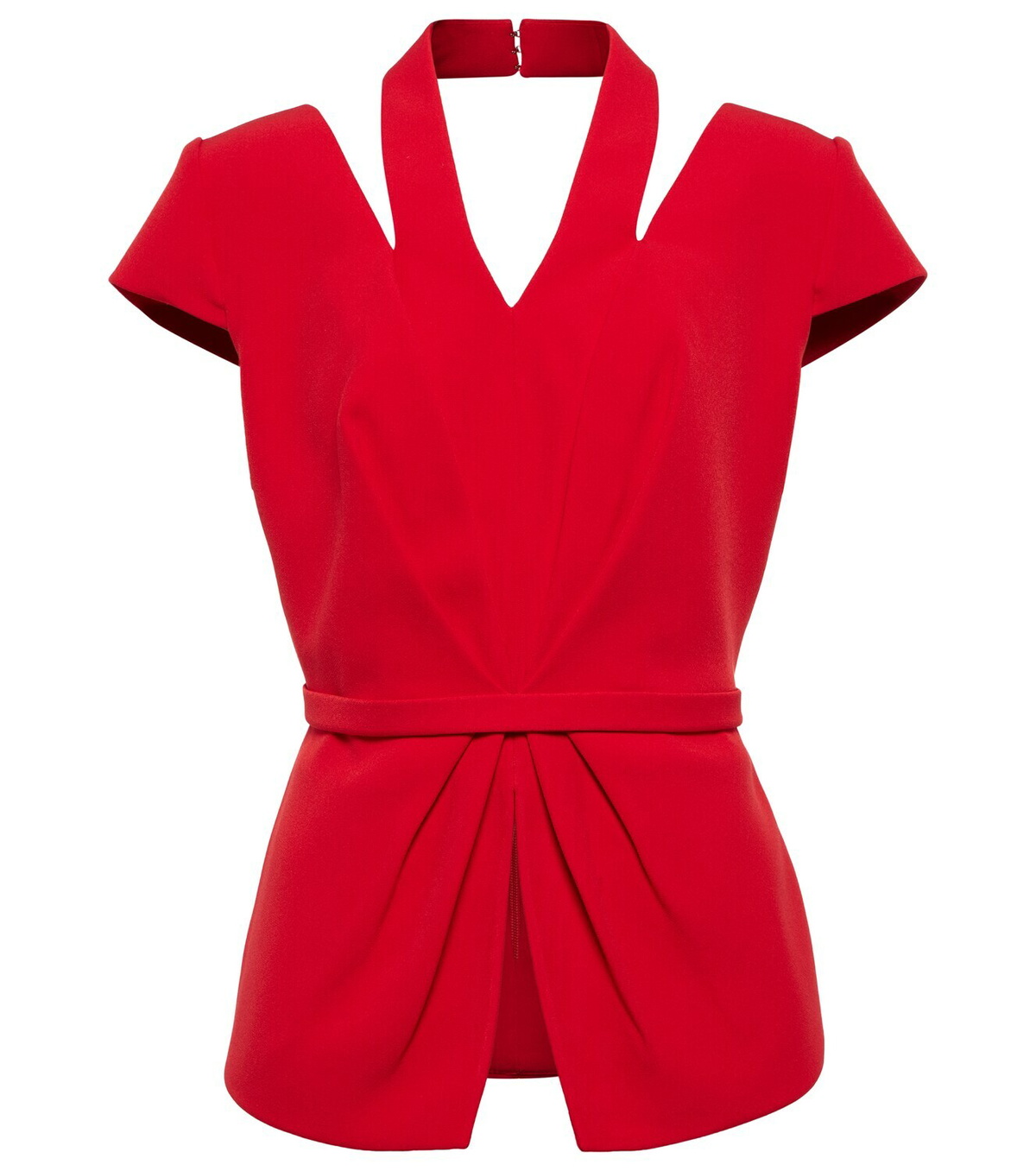 Safiyaa Ramona crêpe halterneck cutout top